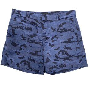 Womens Banana Republic Sz 6 Blue Camo Mid-Rise Shorts, 5" Inseam